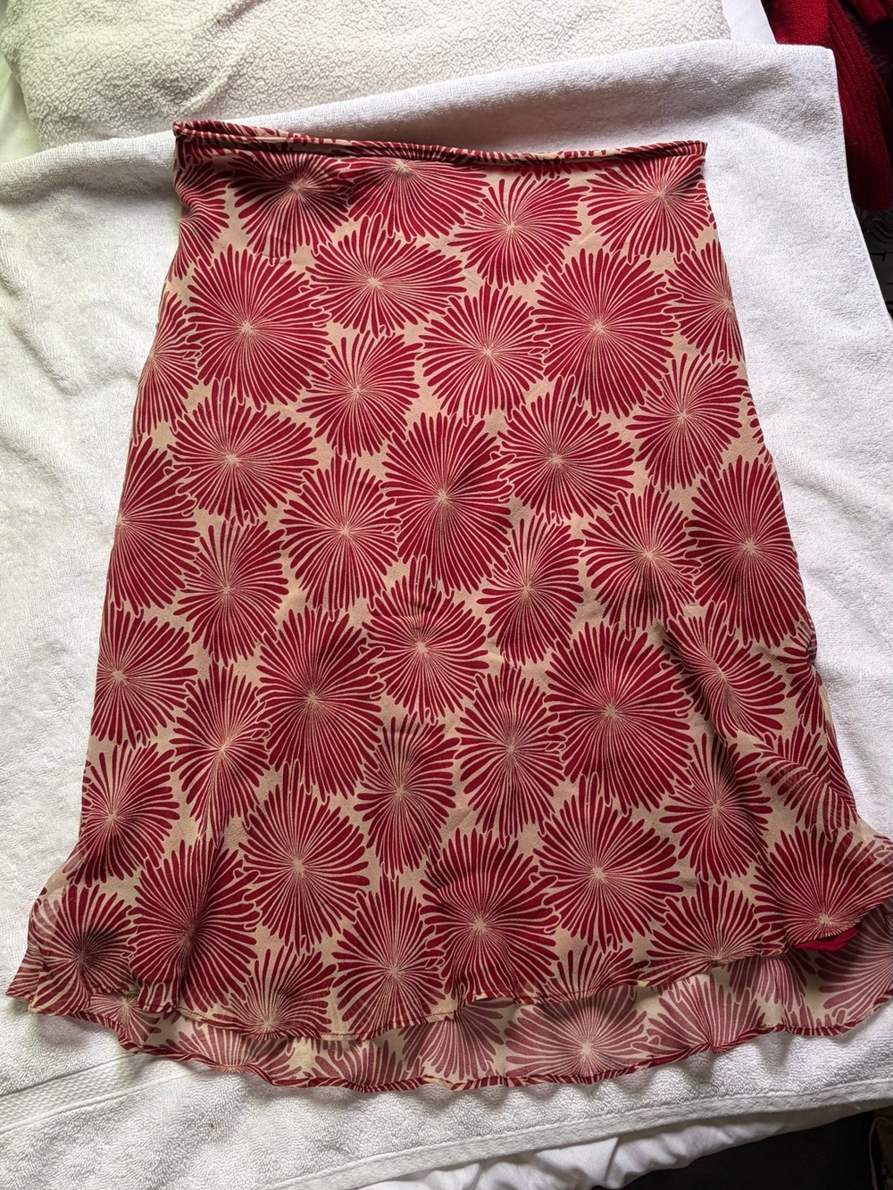 Y2K Floral Silk midi skirt